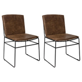 Orleans Furniture - Coaster - Abbott Metal Dining Side Chair Antique Brown (Set of 2) - 192502